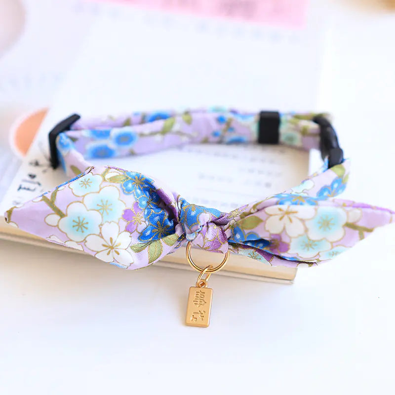 New Year's Bow Tie Collar with Bell for Pets