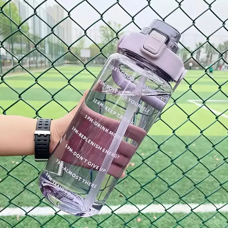 2L Unisex BPA-Free Water Bottle with Straw & Markers