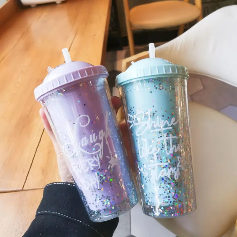 Stylish Rainbow Plastic Water Cup for Your Collection