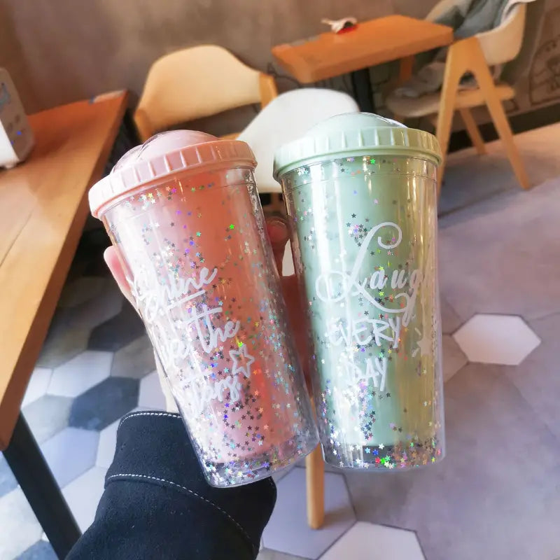 Stylish Rainbow Plastic Water Cup for Your Collection