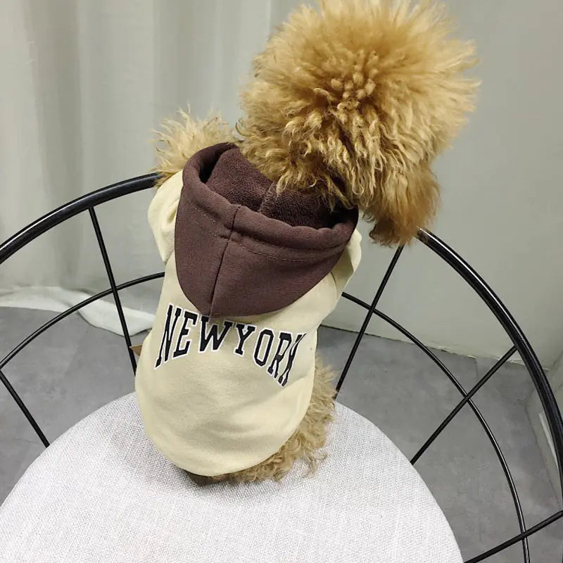 Casual Hooded Sweatshirt for Pets in Terry Cotton