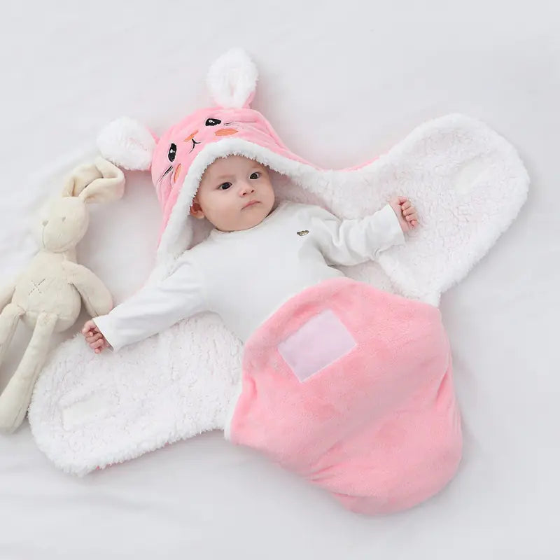 Newborn Baby Swaddle Blanket with Cartoon Design