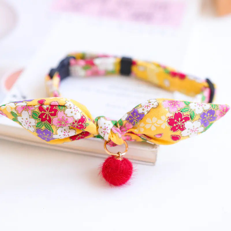 New Year's Bow Tie Collar with Bell for Pets