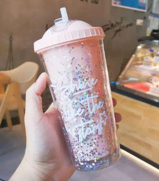 Stylish Rainbow Plastic Water Cup for Your Collection