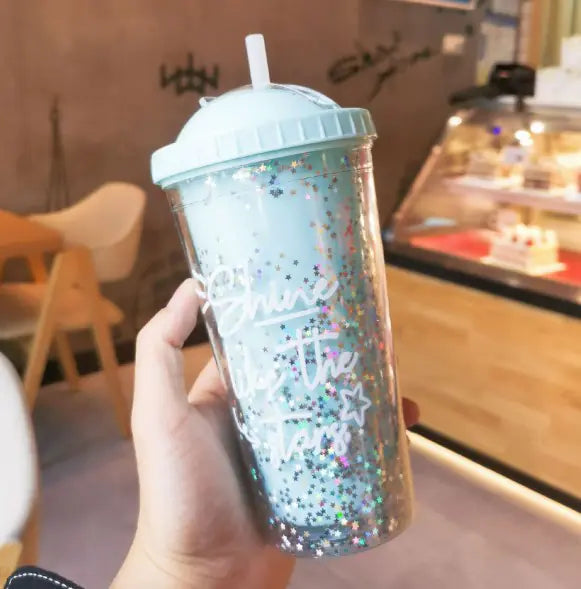 Stylish Rainbow Plastic Water Cup for Your Collection