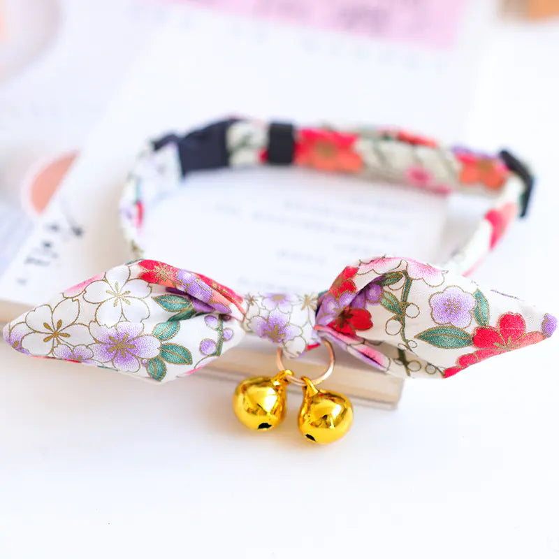 New Year's Bow Tie Collar with Bell for Pets