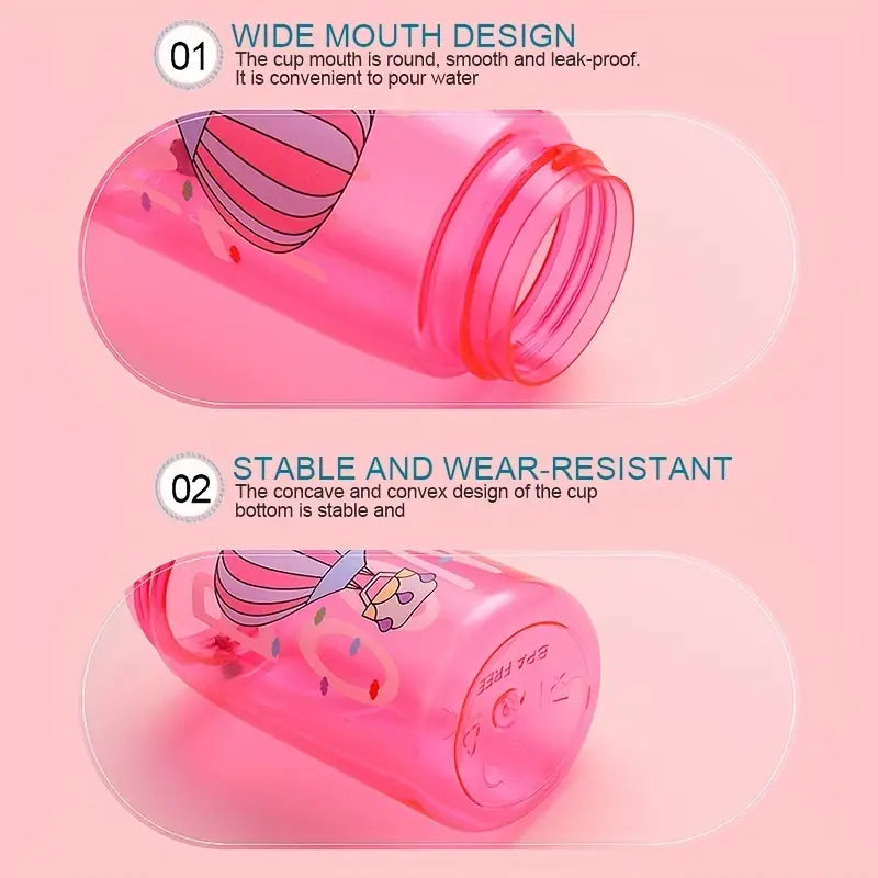 Portable Duckbill Straw Water Bottle - 1pc