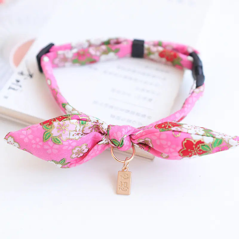 New Year's Bow Tie Collar with Bell for Pets