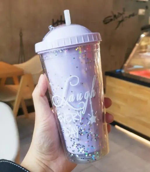Stylish Rainbow Plastic Water Cup for Your Collection
