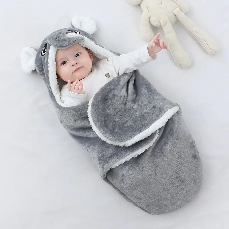 Newborn Baby Swaddle Blanket with Cartoon Design