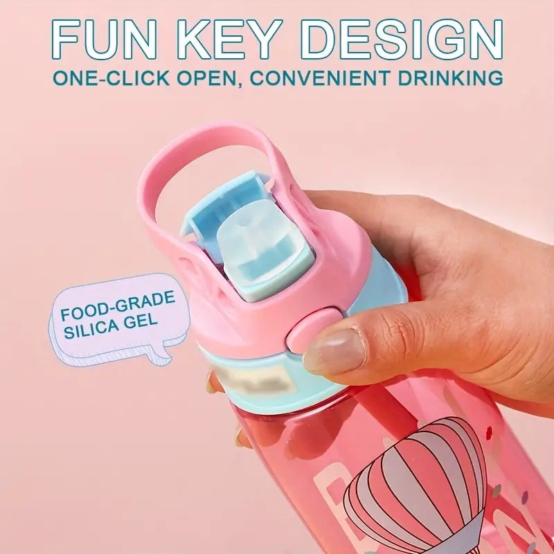 Portable Duckbill Straw Water Bottle - 1pc