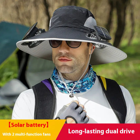 Solar Fan Rechargeable Brim Hat