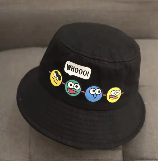 Kids Spring Bucket Hat with Cute Expressions for Outdoors