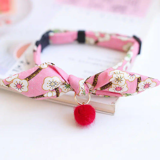 New Year's Bow Tie Collar with Bell for Pets