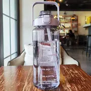 2L Unisex BPA-Free Water Bottle with Straw & Markers